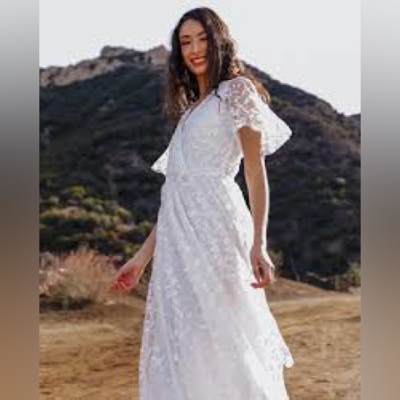 NWT Baltic Born Marseille Embossed White Floral Maxi Dress Wedding Gown - Picture 6 of 8